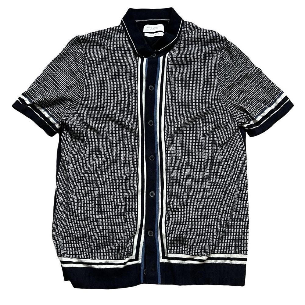 Denim & Flower Black and White Knit Shirt